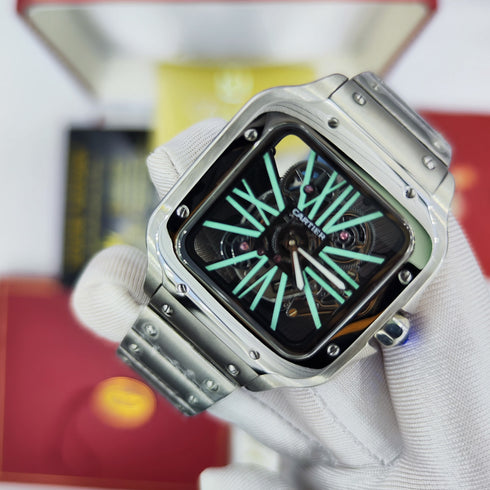CA-Montre squelette Santos de Cartier