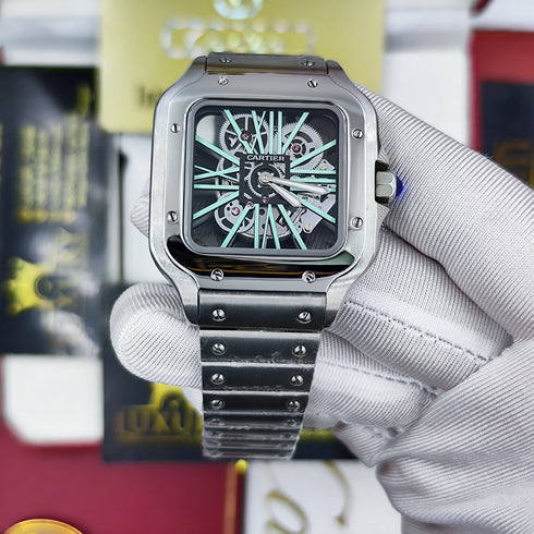 CA-Montre squelette Santos de Cartier