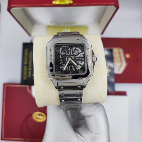 CA-Montre squelette Santos de Cartier