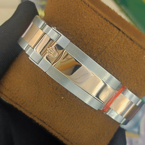 RX-Rolex gmtmaster ii stainless steel black dial gold rose bezel Oystersteel