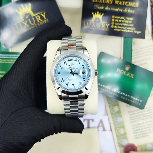 RX-Rolex day-date arabic blue mens