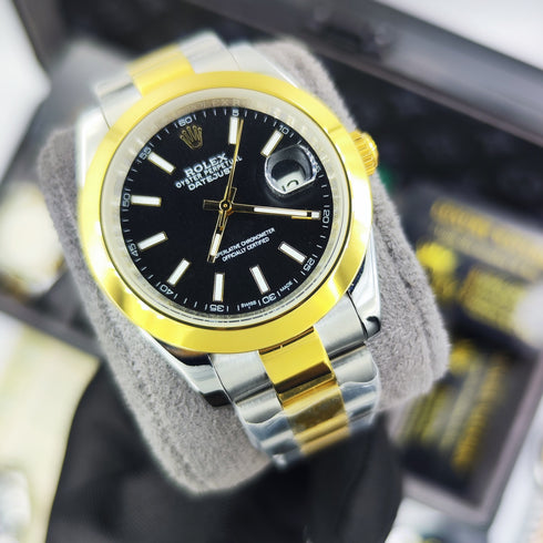 RX-Datejust Black Dial Gold & Steel 41mm