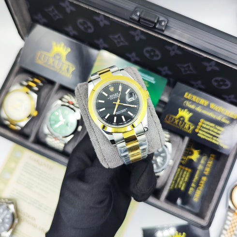 RX-Datejust Black Dial Gold & Steel 41mm