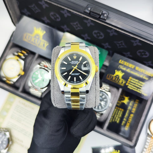 RX-Datejust Black Dial Gold & Steel 41mm