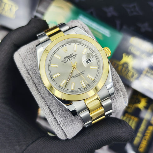 RX-Datejust Black Dial Gold & Steel 41mm