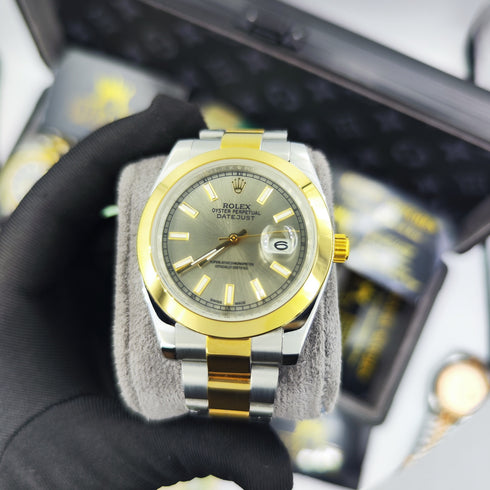 RX-Datejust Black Dial Gold & Steel 41mm