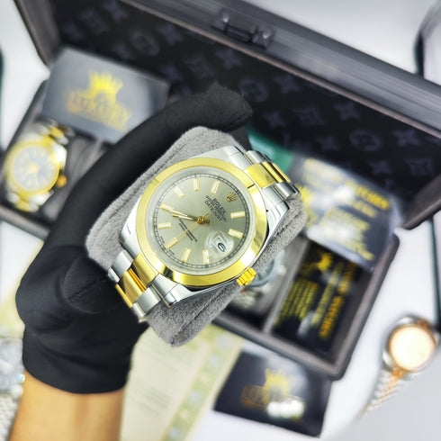 RX-Datejust Black Dial Gold & Steel 41mm