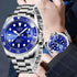 LIGE Top Original Men Quartz Watches Blue Waterproof Watch for Men Stainless Steel Quartz Men Luxury Watch Luminous Wristwatch