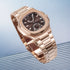 NAVIFLZ NFVZ 2025 New Classic Rose Gold Brown Men's Watches Luxury Quartz Watch For Men Stainless Steel Sapphire WristWatch
