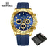 NAVIFORCE NF8054 Original Watches For Men Silicone Band Casual Sport Chronograph Luminous Wristwatch