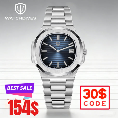 Watchdives WD00013 Swiss Ronda 714 Quartz Movement Watch Top Notch Brushing 316L Case AR Coating Dial Super Luminova BGW9 Watch