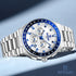 2026 REWARD Silvery White Quartz Watches for Men Luminous Hands Business Watches Stainlesss Steel Strap with Box