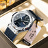 New Leather Casual Clock Men Luxury Watch Automatic Watches Mens Top Man Gifts Fashion Quartz Wristwatches Relojes Para Hombres