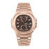NAVIFLZ NFVZ 2025 New Classic Rose Gold Brown Men's Watches Luxury Quartz Watch For Men Stainless Steel Sapphire WristWatch