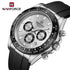 NAVIFORCE NF8054 Original Watches For Men Silicone Band Casual Sport Chronograph Luminous Wristwatch