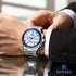 2026 REWARD Silvery White Quartz Watches for Men Luminous Hands Business Watches Stainlesss Steel Strap with Box