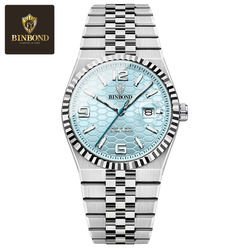 BINBOND Brand Stainless Steel Quartz Watch For Men Luxury Date Display Waterproof Luminous Fashion Men Watch Relogios Masculino