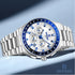 2026 REWARD Silvery White Quartz Watches for Men Luminous Hands Business Watches Stainlesss Steel Strap with Box