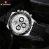 NAVIFORCE NF8054 Original Watches For Men Silicone Band Casual Sport Chronograph Luminous Wristwatch