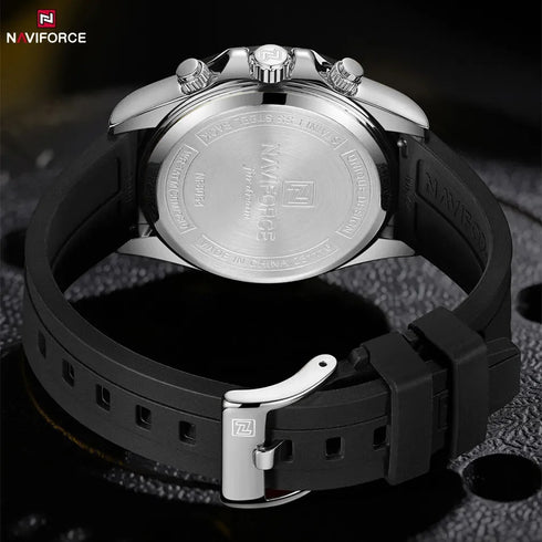 NAVIFORCE NF8054 Original Watches For Men Silicone Band Casual Sport Chronograph Luminous Wristwatch
