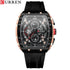 CURREN Luxury Men Watch with Chronograph Quartz Movement Auto Date Sport Casual Wristwatch Silicone Strap Reloj Hombre
