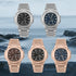 NAVIFLZ NFVZ 2025 New Classic Rose Gold Brown Men's Watches Luxury Quartz Watch For Men Stainless Steel Sapphire WristWatch