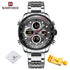 NAVIFORCE Casual Sport Mens Wrist Watches Stainless Steel Waterproof Luminous Dual Display Quartz Clock Watch Male Reloj Hombre