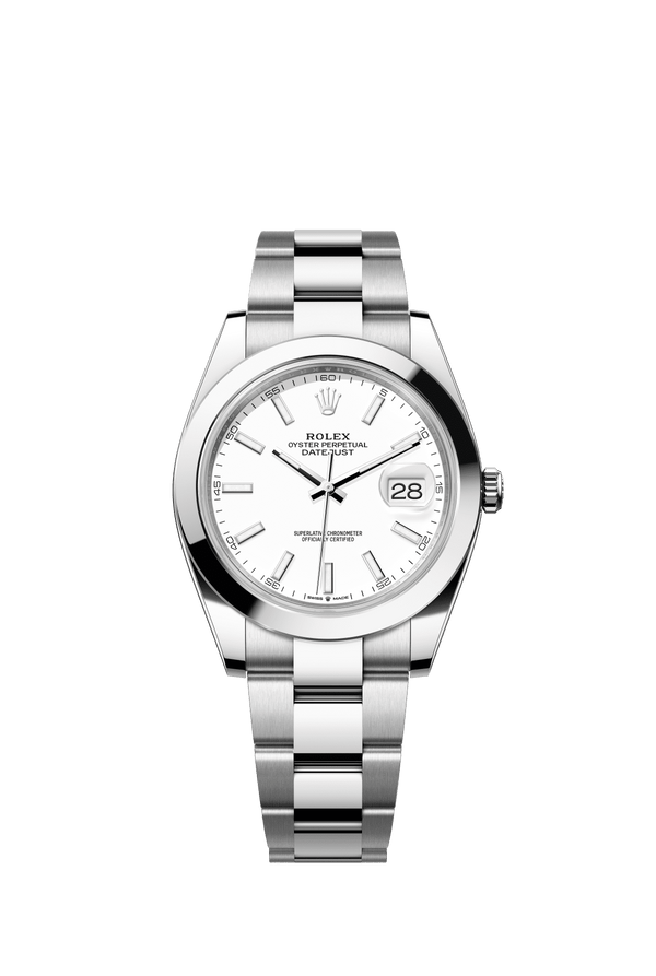 RX-Rolex Datejust 41 Oystersteel 41 mm White Dial 126334-0010