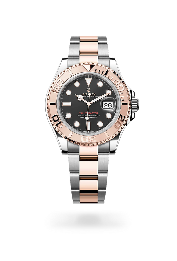 RX-Rolex gmtmaster ii stainless steel black dial gold rose bezel Oystersteel