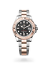RX-Rolex gmtmaster ii stainless steel black dial gold rose bezel Oystersteel